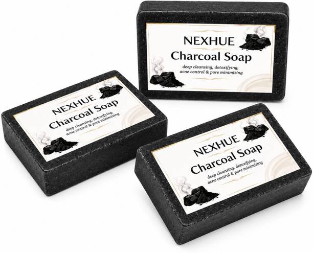 Nexhue Activated Charcoal Bath Soap for Face Deep Clean