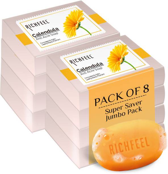 RICHFEEL Soap|For Acne & Blemishing|75g (Pack of 8)