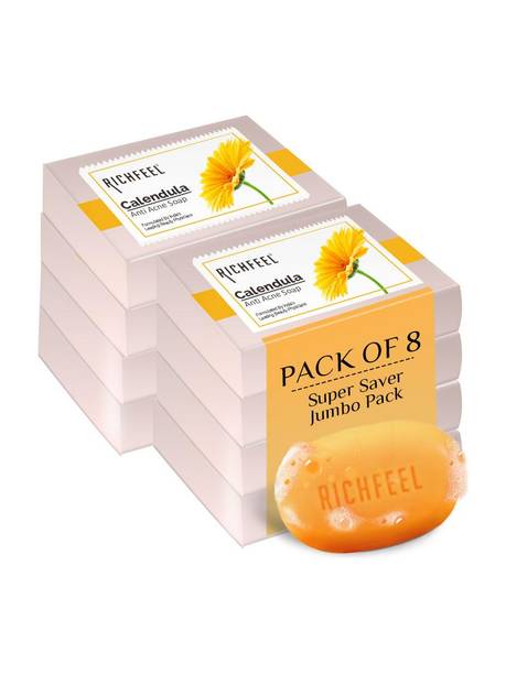 RICHFEEL Soap|For Acne & Blemishing|75g (Pack of 8)