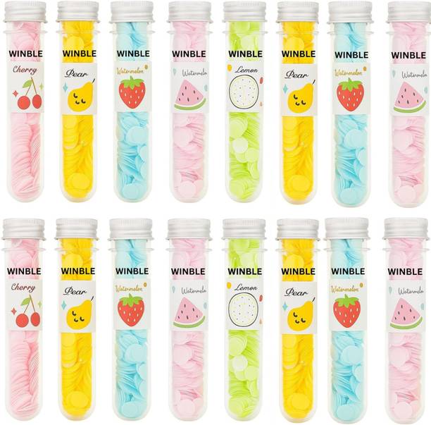 Winble 16 Tube Travel Paper Soap Mixed Fragrance Flower Bottle Portable HandWash Sheets