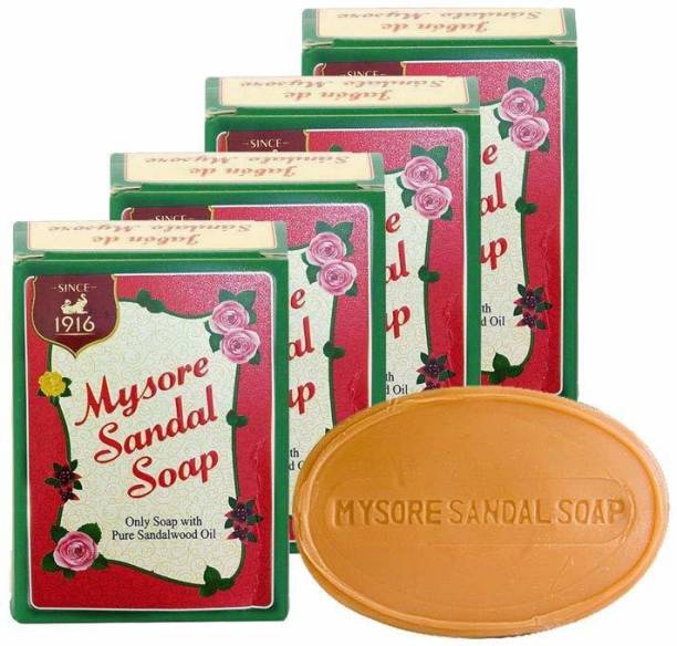 MYSORE SANDAL ms sandalwood soap 75g pack of 4