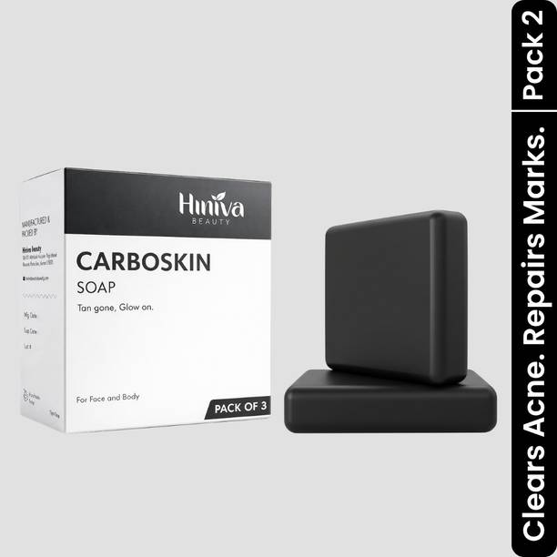 Hiniva Beauty Activated Charcoal Soap Combo | Deep Cleanse & Detox Skin | Purifying Bath Soap