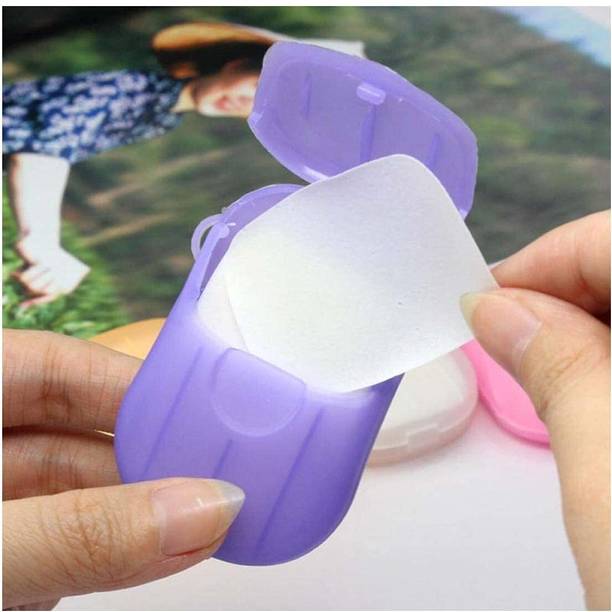 Modinity 1 Boxes 20 Pcs Soap Mini Bath Slice Sheet Scented Foaming Paper Soap for Travel