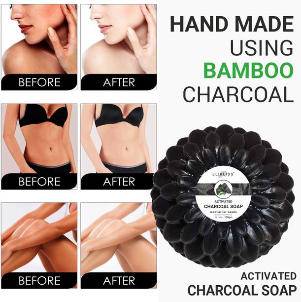 ELIBLISS Activated Charcoal Melt and Pour Soap Base-SLS, SLES and Paraben Free