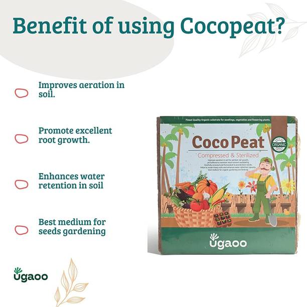 उगाओ Cocopeat Block for Garden Plants 3 kg मिट्टी की खाद