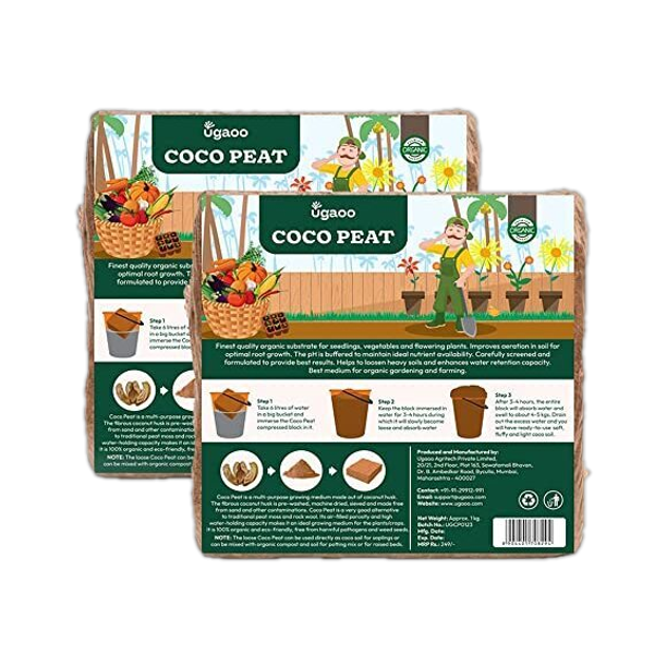 UGAOO Cocopeat Block for Garden Plants 2 kg Potting Mixture