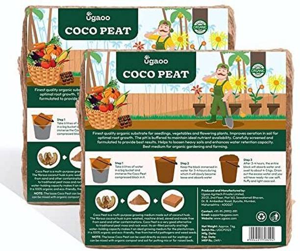 UGAOO Cocopeat Block for Garden Plants 2 kg Potting Mixture