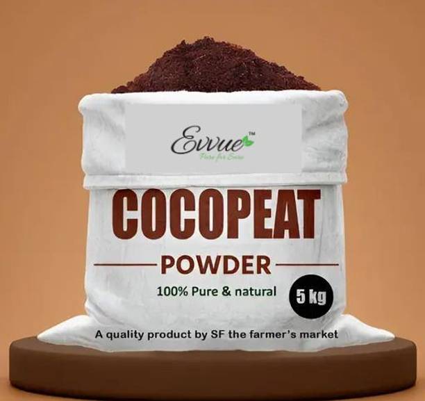 Evvue Cocopeat Coir 5kg Fine Quality Washed Pith for Garden Soil and Plants Manure
