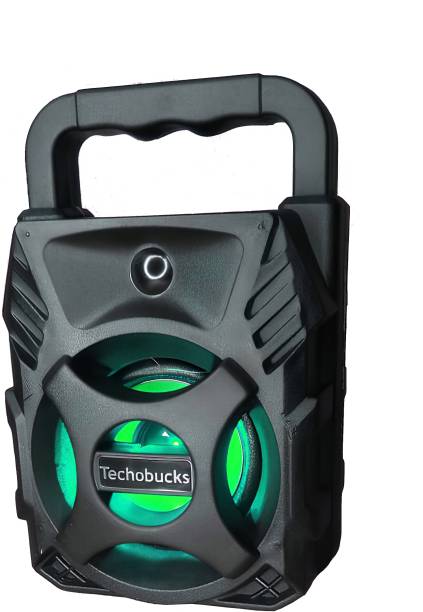 Techobucks Extra Bass Portable Design Bluetooth Speaker |3D sound| Splash proof| AUX input 5 W Bluetooth Speaker