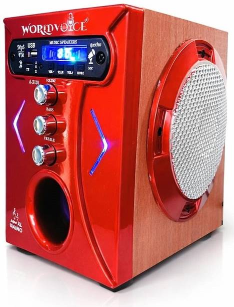 world voice PRIME NANO SERIES with LED Light BT/FM/USB/AUX/SD-MMC 160 W Bluetooth Home Audio Speaker