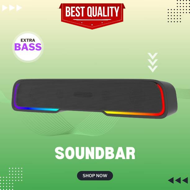GUGGU Bluetooth Speaker, Soundbar and Deep Bass With RGB Light & FM For LaptopWA358 25 W Bluetooth Home Theatre