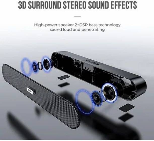 ENMORA Black E-91 Soundbar Wireless Bluetooth Speaker Bluetooth Soundbar FYT8 56 W Bluetooth Party Speaker