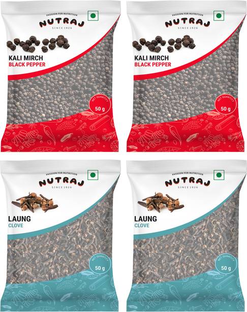 Nutraj Masala Combo Pack 200g (50g x 4), Kali Mirch 100g Black Pepper, Laung 100g Clove