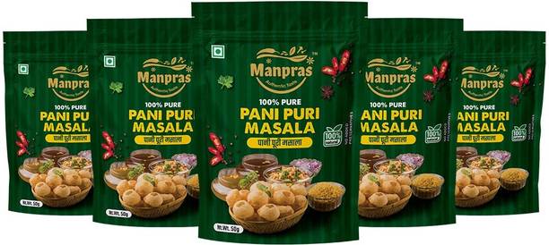 MANPRAS Pani Puri Masala 100% Natural, No Preservatives, Standy with Ziplock Packing
