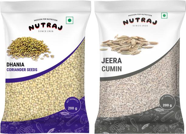 नटराज Whole Spices Combo Pack 400g, Sabut Dhania 200g, Jeera 200g,