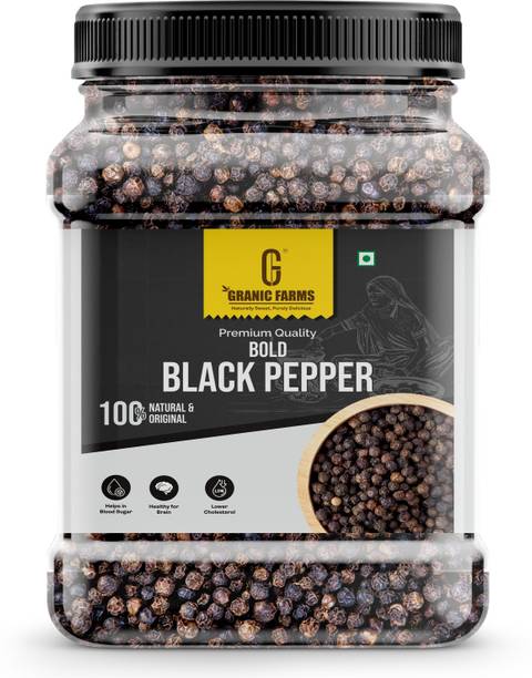 GRANIC FARMS Bold Black Pepper | Kali Mirch Whole| Rich In Antioxidants| Black Pepper