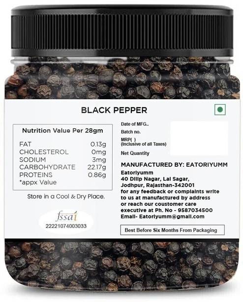 Eatoriyumm Black Pepper- Kali Mich| Bold Size - Grade