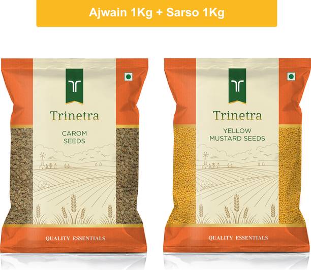 Trinetra Ajwain 1Kg & Sarso 1Kg Combo Pack 2000g