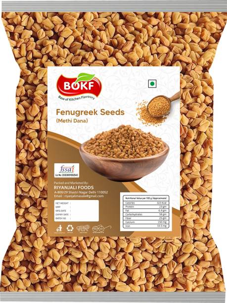 BOKF Premium Quality Fenugreek Seeds / Fiber Rich Methi Dana Pack of
