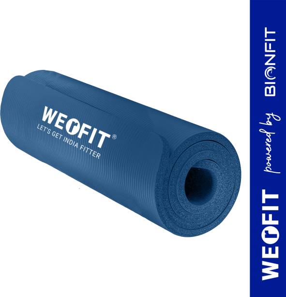 WErFIT Luxurious 10mm NBR Yoga Mat, Anti Skid, Extra Thick for Men & Women Blue 10 mm Yoga Mat