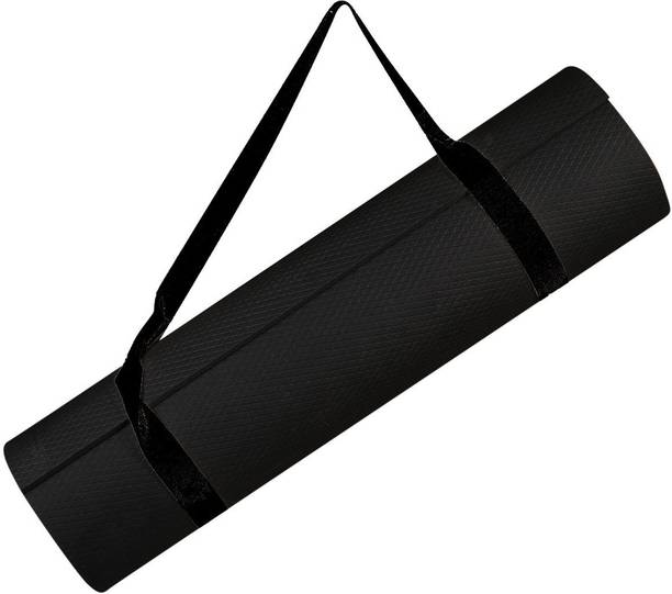 Taido Yoga Mat with Strap Belt Eva Material for Workout & Fitness Soft Material Black 4 mm Yoga Mat