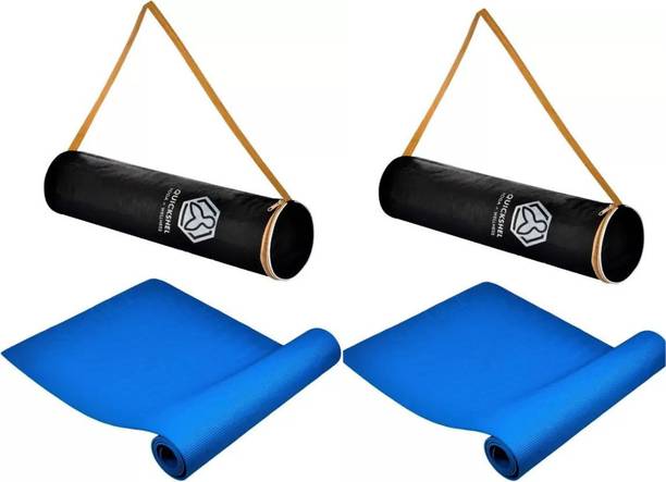 Quick Shel Anti-Skid Lightweight Yoga Mat with Carrying Bag ( Pack of 2) 6 mm Yoga Mat