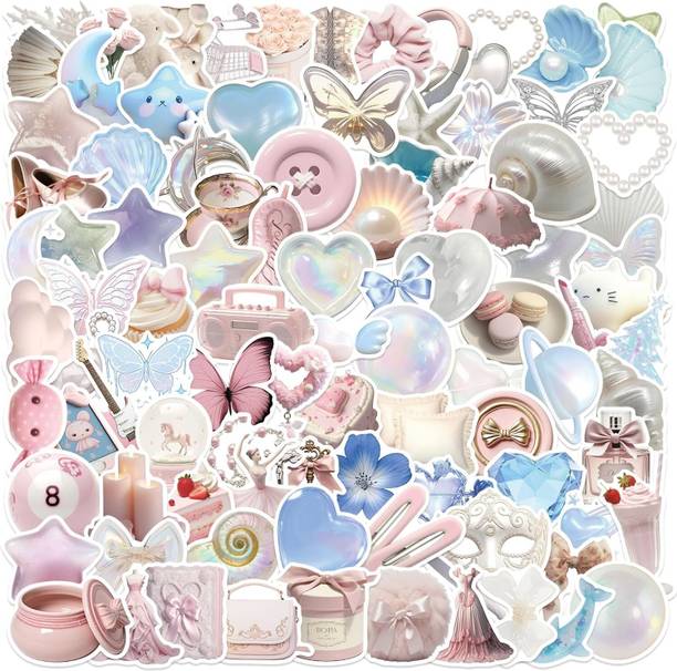 EXO DECOR 3.62 cm Cute Aesthetic Vinyl Stickers for Water Bottle Laptop Journal Scrapbook Reusable Sticker