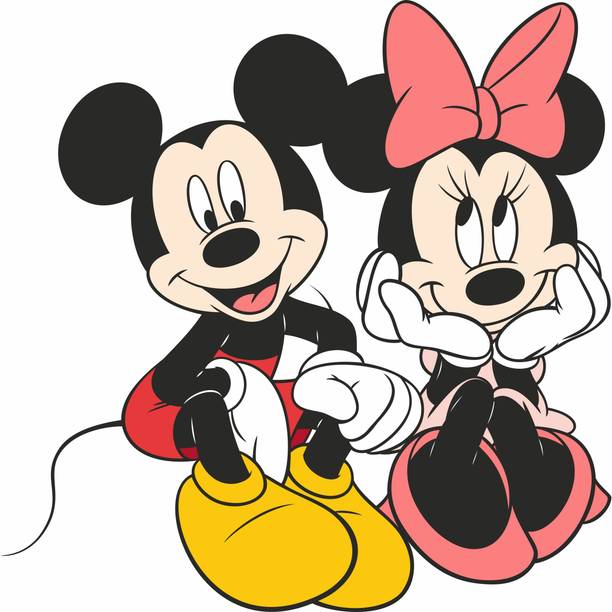 Azan Creation 55.88 cm Micky Mouse Wall Sticker for Bedroom Size - 55X55 CM Self Adhesive Sticker