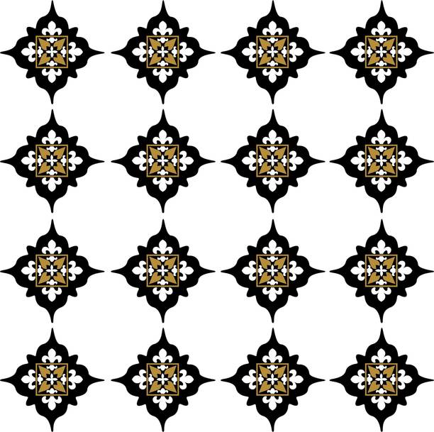 Aashrut decor 8 cm Decorative waterproof Floor sticker (16 pcs) Self Adhesive Sticker