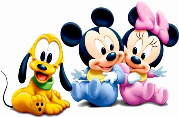 TripodBrothers 15 cm Mickey Mouse Wall Sticker – Self Adhesive Vinyl Cartoon Décor for Kids Room Self Adhesive Sticker