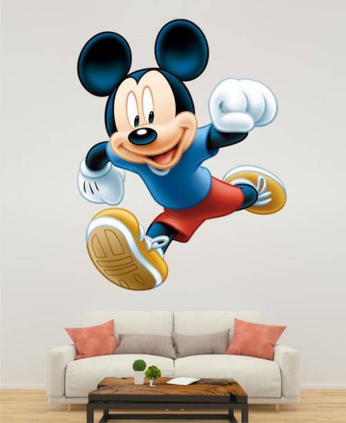 parth decor 44 cm Mickey Mouse Wall Sticker Self Adhesive Sticker
