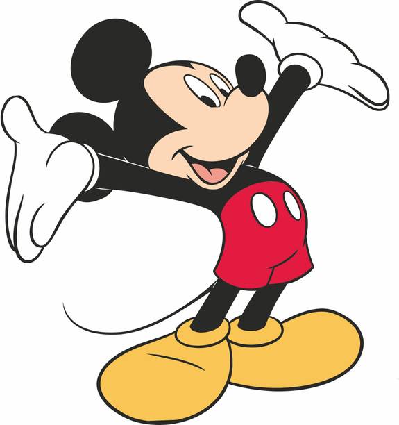 Azan Creation 55.88 cm Micky Mouse Wall Sticker for Bedroom Size - 55X60 CM Self Adhesive Sticker