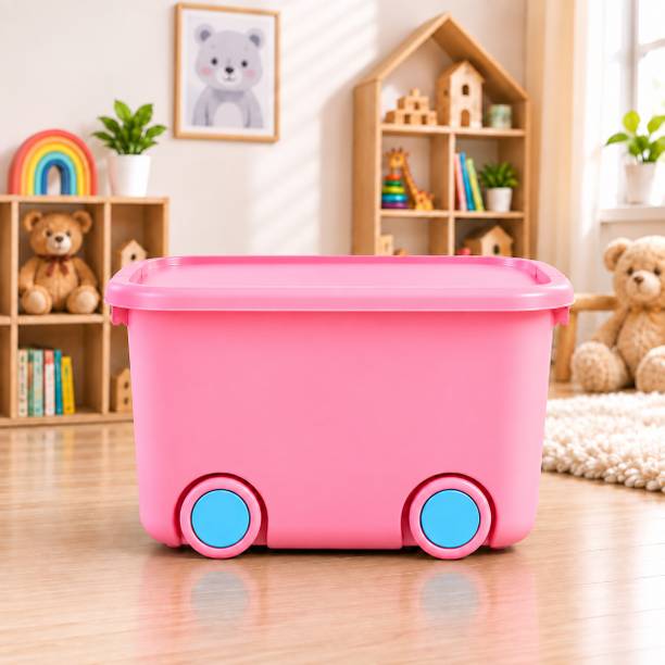 Stovalon Kids Toy Organizer Box with Wheels Storage Box