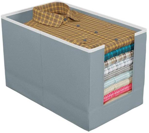 IMCREATIONS 1 Pieces Non Woven Large Capacity Shirt Stacker Cloth Storage Foldable & Stackable Cupboard Wardrobe/Closet Organizer with Handle For T-shirts, Shirts & Clothes