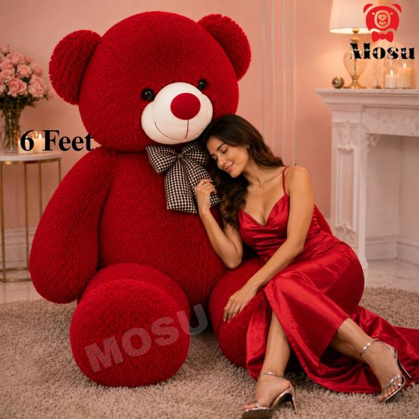 MOSU 6 feet red teddy bear ultra plush teddy bear giant size cuddle comfort  - 180 cm