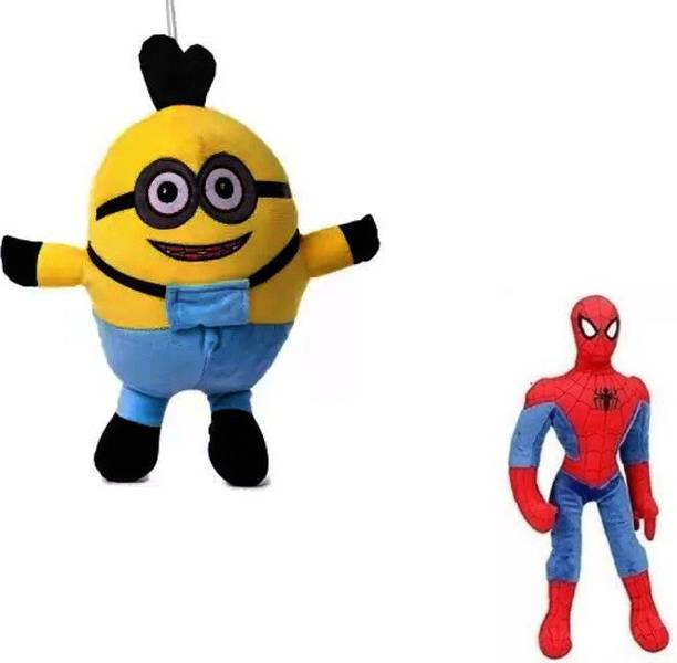 tgr cute Combo pack of Minion and Spidermen  - 30 cm