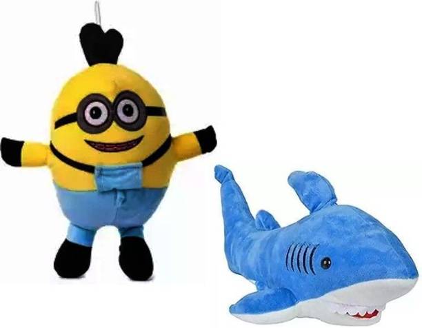 Garvit Combo pack of Minion and Blue shark (T-546)  - 30 cm