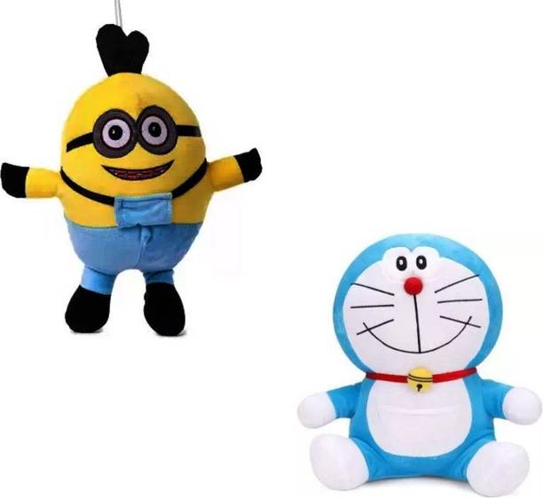 tgr cute Combo pack of Minion and Small doremon  - 30 cm