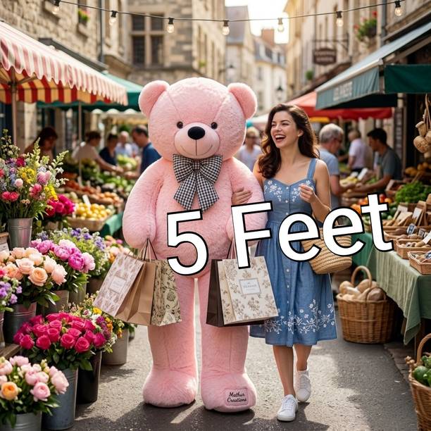 MATHUR CREATIONS 5 Feet Soft Pink Teddy Bear Stuffed Toy for Birthday Anniversary Valentine  - 60 inch