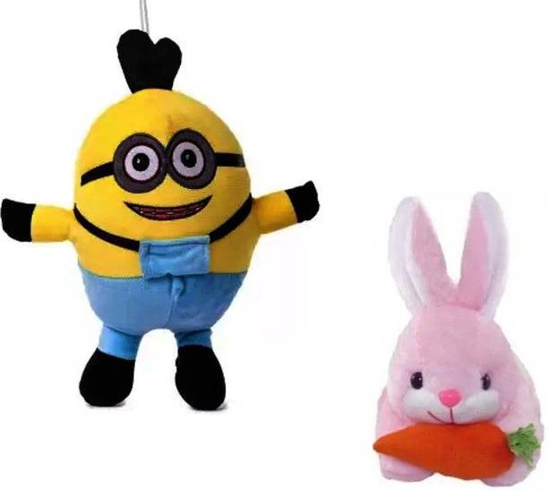 tgr cute Combo pack of Minion and Pink Rabbit  - 30 cm