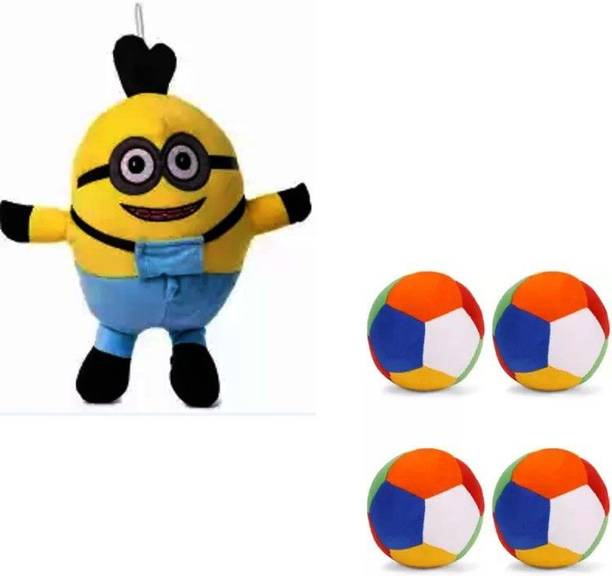 KPN New Combo pack of Minion and 4pc balls  - 30 cm