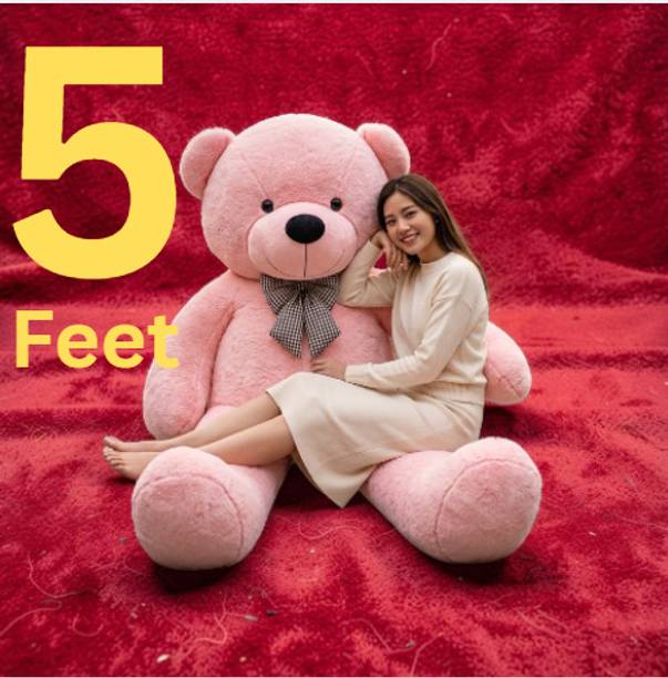 MATHUR CREATIONS Big Giant Pink Teddy Bear 5 Feet Plush Toy for Kids Room Decoration  - 60 inch