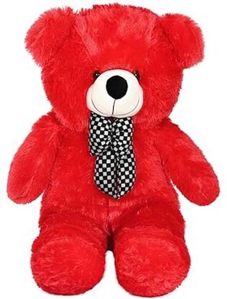 Krishna Creation 5 FEET RED TEDDY For Girls And Boys | Teddy Bear With Neck Bow Stuffed Toy  - 60 inch