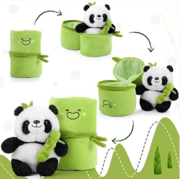 ATHRAVTOYS Baby panda bamboo 2 in1 soft toys gift set  - 11 mm