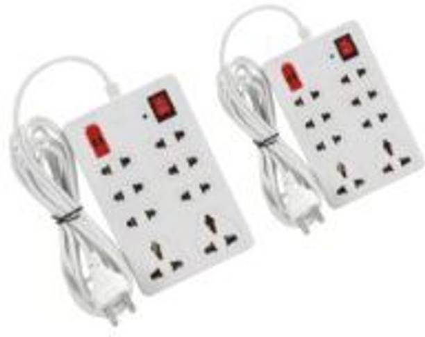 TOOLART d2_Extensionbox8 Socket 1 Switch With fuse 8 Socket Extension Boards(white,2m) 8  Socket Extension Boards