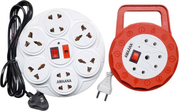 amaana AMAANA Universal Power Strip & Travel Extension Board COMBO PACK 11 Socket Extension Boards