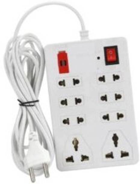 TOOLART fg21_Extensionbox8 Socket 1 Switch With fuse 8 Socket Extension Boards(white,2m) 8  Socket Extension Boards