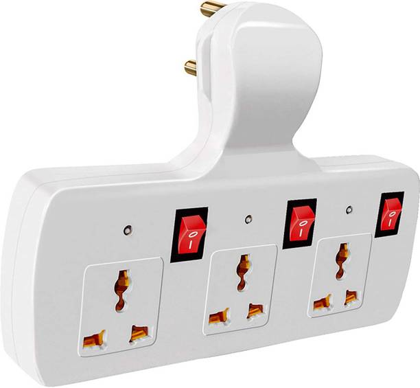ECOBELL 3 Multi-Plug with Individual Switches, LED Indicators and Fuse 3  Socket Extension Boards