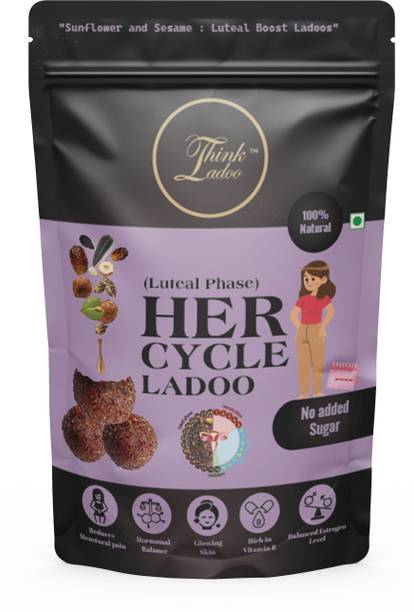 Think Ladoo Luteal Phase Ladoo for Women | No Added Sugar, Sweetened with Dates | 20pcs Pouch