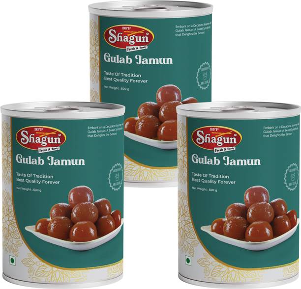 Bfp Shagun Gulab Jamun 1.5Kg (500Gm x 3) Tin
